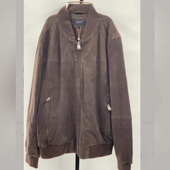 Quince 100% Suede Bomber Jacket Espresso Brown Size Medium - Picture 8 of 9